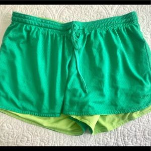 Green knit shorts